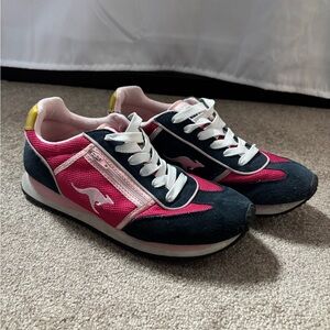 kangaROOS Pink and Navy Sneakers with White Accents
